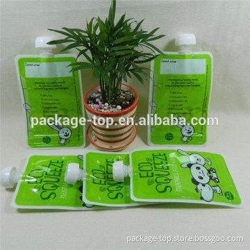 BPA, Phelate, PVC free Reusable Food Pouch for juice/water/baby food/sauces